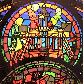 NEW YEAR CARD 1993 -STAINED GLASS WINDOW